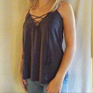 Abercrombie Lace-up Front Tank Top